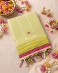 Pure Cotton Lemon Green Handloom Saree