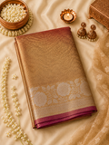 Rani Pink Tissue Banarasi Silk Saree