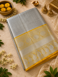 Silver Banarasi Silk Saree